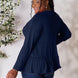 Double Take Half Button Long Sleeve Ruffle Hem Blouse