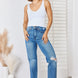 Judy Blue Full Size High Waist Distressed Straight-Leg Jeans