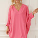 V-Neck Batwing Sleeve Mini Dress