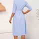 Plaid Collared Neck Midi Dress