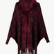 Houndstooth Fringe Hem Poncho