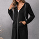 Leopard Spliced Drawstring Zip Up Hoodie Dress