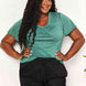 Double Take Ruched V-Neck Short Sleeve T-Shirt