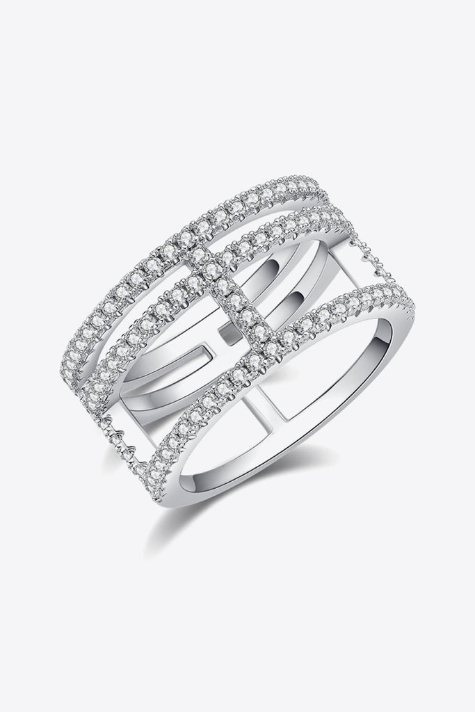 Adored Moissanite Cutout Wide Ring