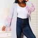 Woven Right Fringe Sleeve Dropped Shoulder Cardigan