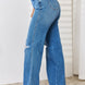 Judy Blue Full Size High Waist Distressed Straight-Leg Jeans