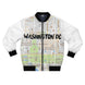 Washington D.C Kimante White AOP Bomber Jacket