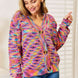 Woven Right V-Neck Long Sleeve Cardigan