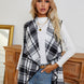 Plaid Open Front Vest
