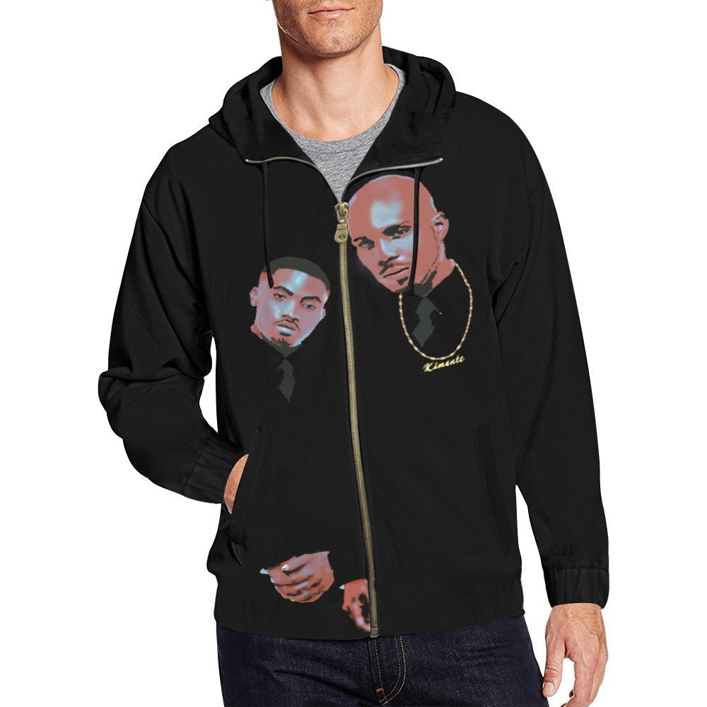 Kimante's Belly Men's All Over Print Full Zip Hoodie Jacket