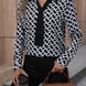 Printed Collared Neck Long Sleeve Shirt
