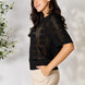 Double Take Ribbed Trim Round Neck Knit Top