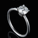 1 Carat Moissanite 925 Sterling Silver Solitaire Ring