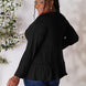 Double Take Half Button Long Sleeve Ruffle Hem Blouse