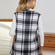 Plaid Open Front Vest