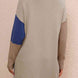 Color Block Mock Neck Dropped Shoulder Sweater Dress