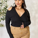 Culture Code Full Size Ribbed Surplice Cold Shoulder Top