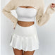 Distressed Long Sleeve Cropped Sweater
