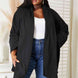 HEYSON Full Size Open Front Cardigan with Scarf Design