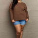 Zenana Breezy Days Plus Size High Low Waffle Knit Sweater