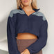 Contrast Drawstring Zip Up Jacket
