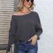 Full Size Horizontal Ribbing Dolman Sleeve Sweater