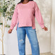 Culture Code Full Size Round Neck Exposed Seam Slit Top
