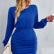 Ruched Dropped Shoulder Textured Knit Dress