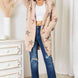 Double Take Star Pattern Open Front Longline Cardigan
