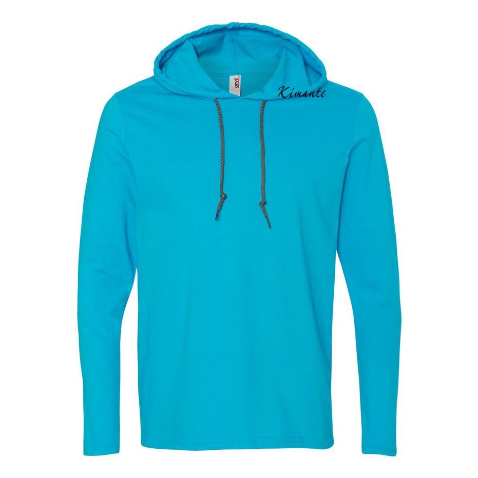 Kimante Black Logo Long Sleeve Hooded T-Shirt - Kimante Discounted Fashionionable clothing 