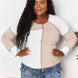 Double Take Color Block Exposed Seam Top