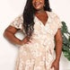 Double Take Floral Lace Pompom Detail Tie-Waist Flutter Sleeve Dress