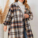 Plus Size Plaid Drop Shoulder Hooded Coat