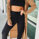 Button Up High-Low Long Sleeve Slit Cardigan