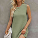 Round Neck Slit Sleeveless Sweater Dress
