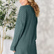 Basic Bae Full Size Ribbed Round Neck Long Sleeve Slit Top