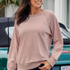Round Neck Raglan Sleeve Exposed Seam Sweatshirt