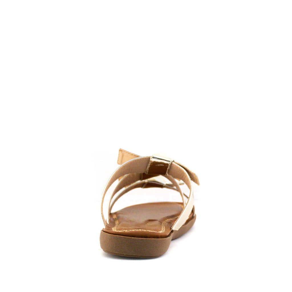 Women's Bristol Three Band Tie Sandal Gold by Nest Shoes
