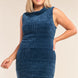 Plus Size Sleeveless Ribbed Knit Semi-turtleneck Mini Dress