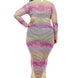Plus See-through Gradient Fishnet Overlay Dress