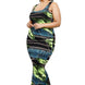 Plus Leaf & Chain Print Bodycon Maxi Dress