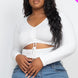Plus Size Drawstring Ruched Cutout Crop Top