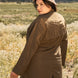 Plus Size Glossy Drawstring Hem Button-down Coach Jacket