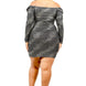 Plus Foil & Glitter Wavy Print Mini Dress