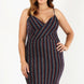Plus Size Rainbow Striped Sleeveless Short Dress