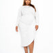 Asymmetrical Sweater Dress With Waterfall Ruffle