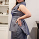 Plus Glitter Collared Peplum Mini Dress