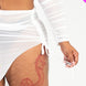 Plus Sexy Sheer Mesh Drawstring Ruched Skirt