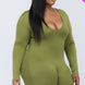Plus V-neck Long Sleeve Bodycon Romper