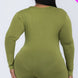 Plus V-neck Long Sleeve Bodycon Romper